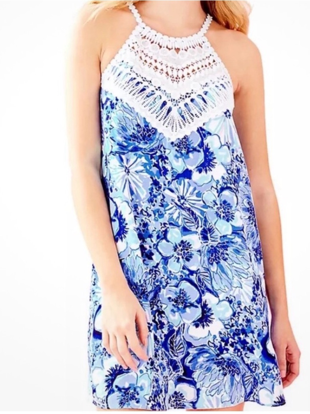 Lilly‎ Pulitzer Pearl Soft Shift Coastal Blue Dress in Catch N Keep Print